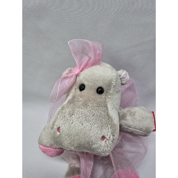 Douglas cuddle toys plush Lulu Gray Hippo ballerina 9" Plush- FACTORY ERROR ARM - Picture 2 of 15